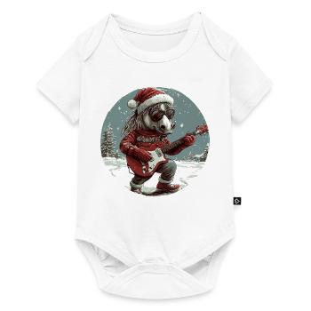 Horse Christmas Guitar - Baby Premium short-sleeve bodysuit - white - Front