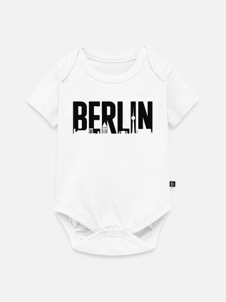 Berliner Skyline-Silhouette - Baby Premium Kurzarmbody - Weiß