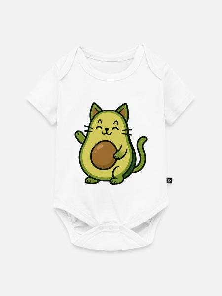 Avocado Katze Sti lustige witzige - Baby Premium Kurzarmbody - Weiß