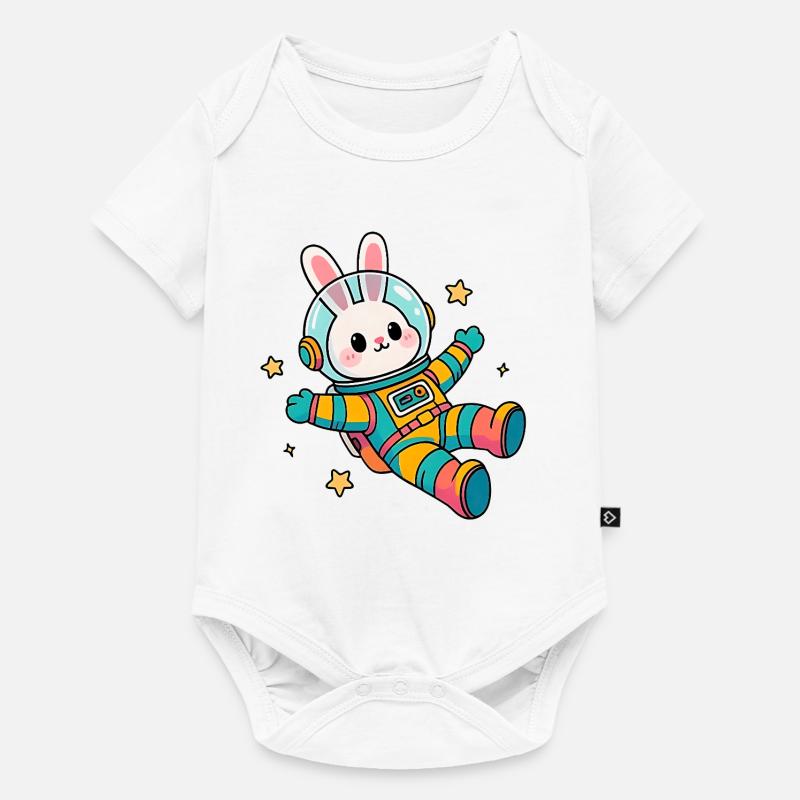 Lapin astronaute coloré - Body à manches courtes Premium Bébé - blanc