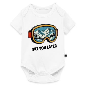 Ski You Later – des lunettes de ski conçues pour les skieurs - Body à manches courtes Premium Bébé - blanc - Devant