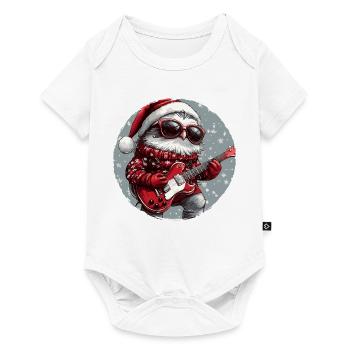 Owl Christmas Guitar - Baby Premium short-sleeve bodysuit - white - Front