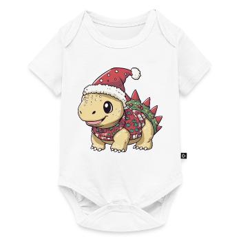 Dinosaure stégosaure à Noël - Body à manches courtes Premium Bébé - blanc - Devant