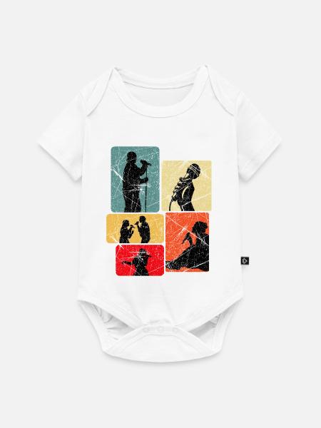 Pop-Art Sänger-Silhouetten - Baby Premium Kurzarmbody - Weiß
