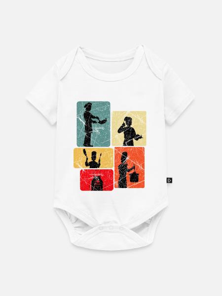 Küchenhelden Silhouetten Muster - Baby Premium Kurzarmbody - Weiß