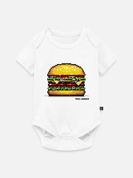 Pixel Hamburger - Baby Premium Kurzarmbody - Weiß