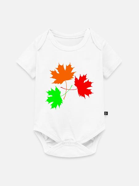 Dreifarbig Ahorn - Baby Premium Kurzarmbody - Weiß