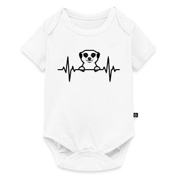 Illustration du battement de cœur de Suricate - Body à manches courtes Premium Bébé - blanc - Devant