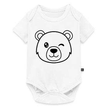Wink bear. The bear gives the go-ahead - Baby Premium short-sleeve bodysuit - white - Front
