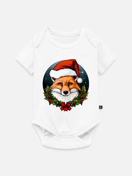 Weihnachten Fuchs - Baby Premium Kurzarmbody - Weiß