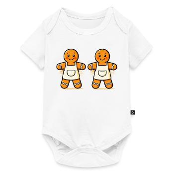 Gingerbread men with apron - Baby Premium short-sleeve bodysuit - white - Front