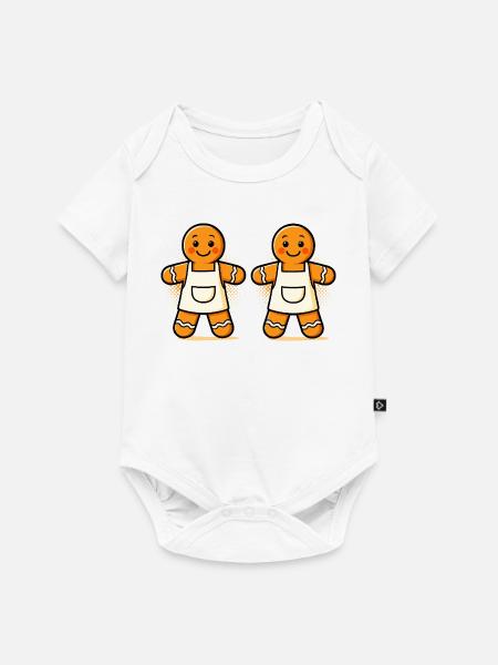 Gingerbread men with apron - Baby Premium short-sleeve bodysuit - white
