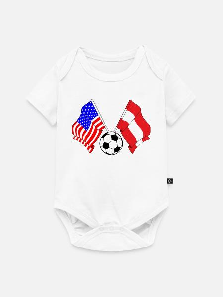 Fußball Austria gegen USA - Baby Premium Kurzarmbody - Weiß