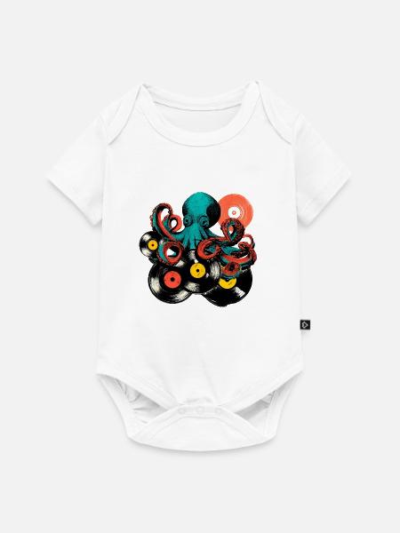 Oktopus Vinyl Mix - Baby Premium Kurzarmbody - Weiß