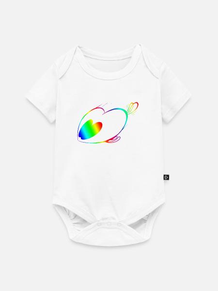 Regenbogen-Geschwindigkeitstricker - Baby Premium Kurzarmbody - Weiß