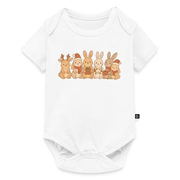 Lapins Enfants Garçons Filles Lapins de Noël - Body à manches courtes Premium Bébé - blanc - Devant
