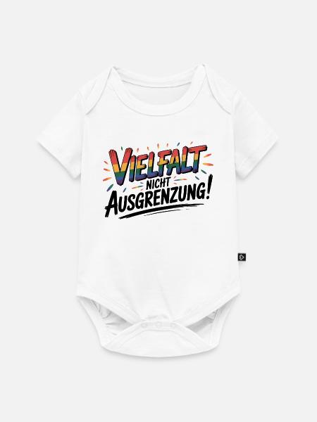 Vielfalt statt Ausgrenzung - Cool Pride Logo - Baby Premium Kurzarmbody - Weiß