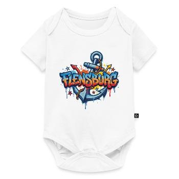 Flensburg Graffiti with Anchor - Baby Premium short-sleeve bodysuit - white - Front