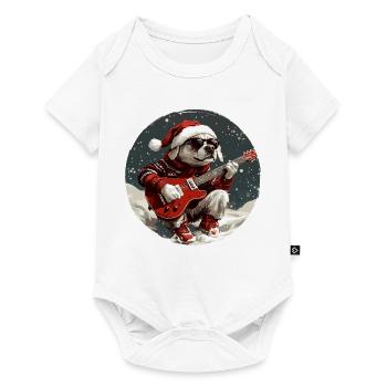 Labrador Dog Christmas Guitar - Baby Premium short-sleeve bodysuit - white - Front