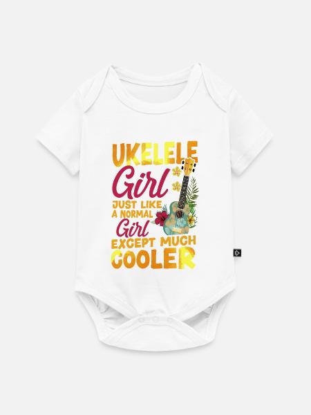 Hawaiian Ukulele Uke Girl Ukulele - Baby Premium Kurzarmbody - Weiß