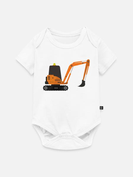 Bagger - Baby Premium Kurzarmbody - Weiß