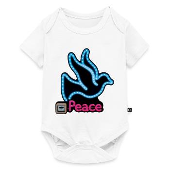 DOVE NEON - peace & love - Body à manches courtes Premium Bébé - blanc - Devant