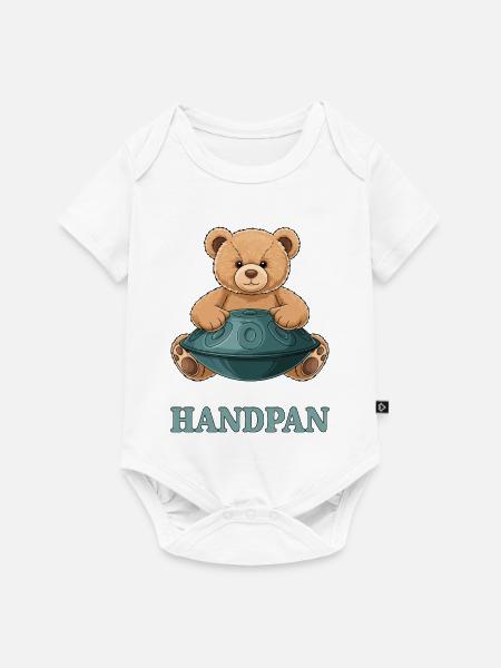 Handpan Teddy Bear - Baby Premium Kurzarmbody - Weiß