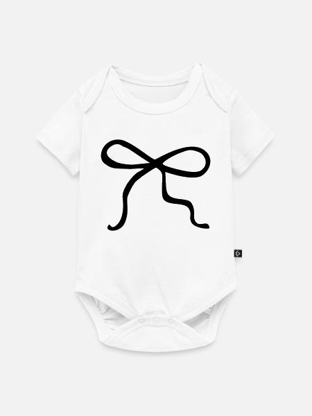 Schleife handgemalt - Baby Premium Kurzarmbody - Weiß