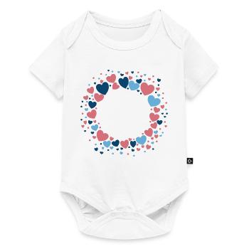 Couronne de cœur Couronne de cœur Bleu Rose - Body à manches courtes Premium Bébé - blanc - Devant