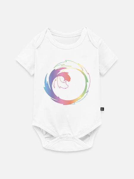 Kreativer Farbkreis als dynamischer Designrahmen - Baby Premium Kurzarmbody - Weiß