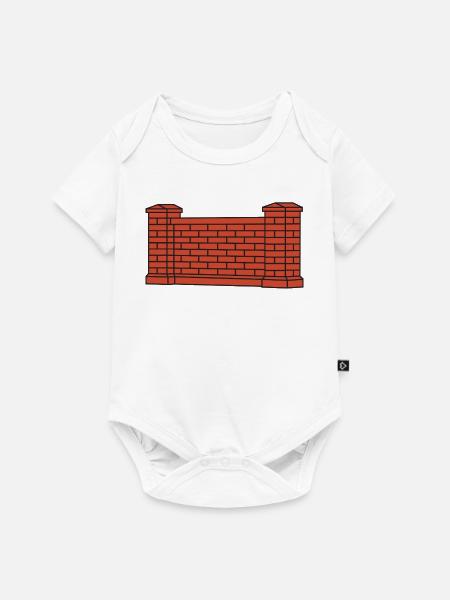 Ziegelwand Urban Stil - Baby Premium Kurzarmbody - Weiß