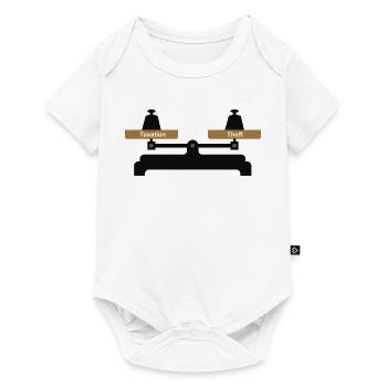 Scales of Reality: Taxes vs. Theft - Baby Premium short-sleeve bodysuit - white - Front