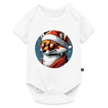 Fox Santa Look with Sunglasses - Baby Premium short-sleeve bodysuit - white - Front