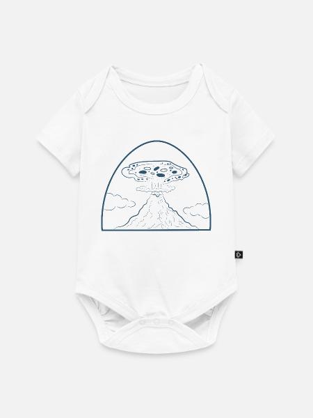 Pizza Vulcano - Baby Premium Kurzarmbody - Weiß