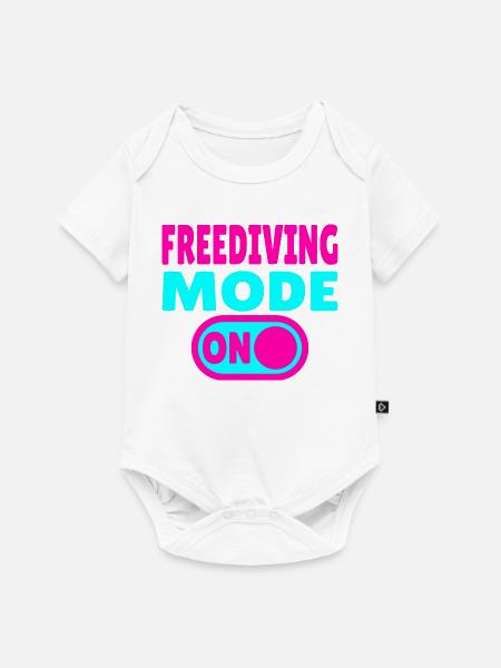 Freediving Mode ON - Taucher - Baby Premium Kurzarmbody - Weiß