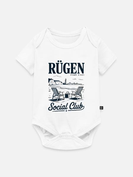 Rügen Ostsee Leuchtturm Social Club Beach - Baby Premium Kurzarmbody - Weiß