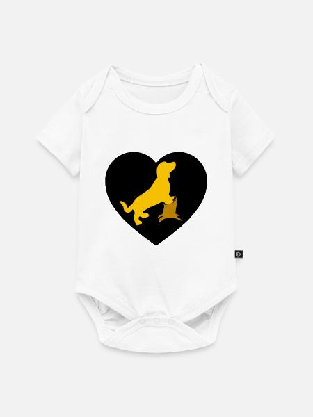 Dackel - Baby Premium Kurzarmbody - Weiß