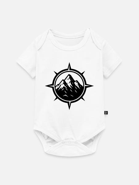 Kompass Berge - Baby Premium Kurzarmbody - Weiß