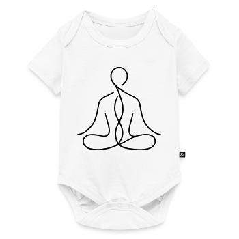 Meditation Line Art – Minimalist Meditation - Baby Premium short-sleeve bodysuit - white - Front