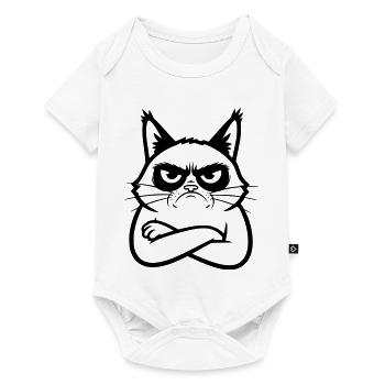Cat Line Art Cartoon Illustration - Baby Premium short-sleeve bodysuit - white - Front