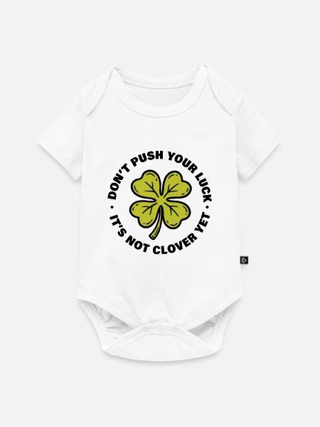Kleeblatt Glückszauber Grafik - Baby Premium Kurzarmbody - Weiß