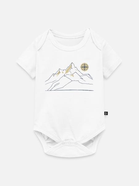 Mountain Line Art - Baby Premium Kurzarmbody - Weiß