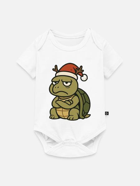 Grimmige Weihnachtsschildkröte - Baby Premium Kurzarmbody - Weiß