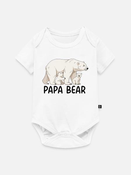 Papa Bear - Baby Premium Kurzarmbody - Weiß