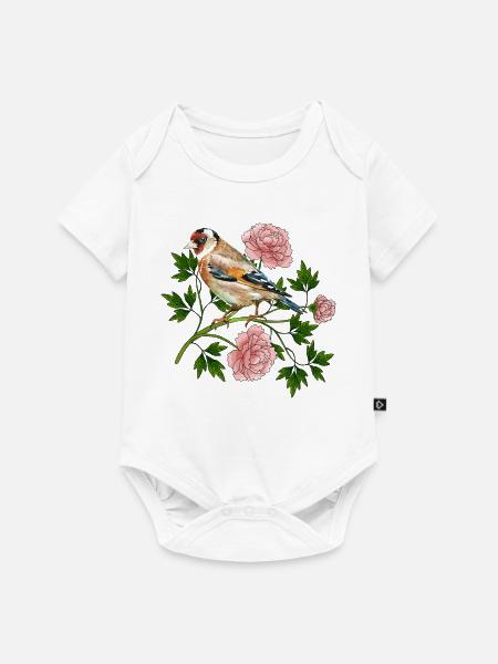 Bunter Vogel - Baby Premium Kurzarmbody - Weiß