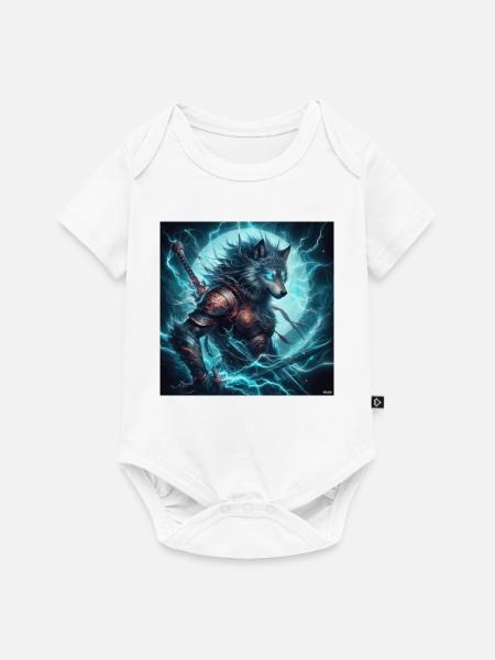 Leuchtende Arkane Wolfsrüstung - Baby Premium Kurzarmbody - Weiß