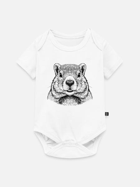 Murmeltier - Baby Premium Kurzarmbody - Weiß