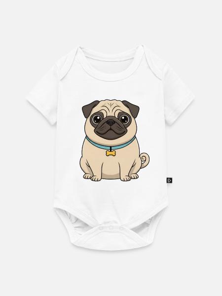 Süßer Mops - Baby Premium Kurzarmbody - Weiß