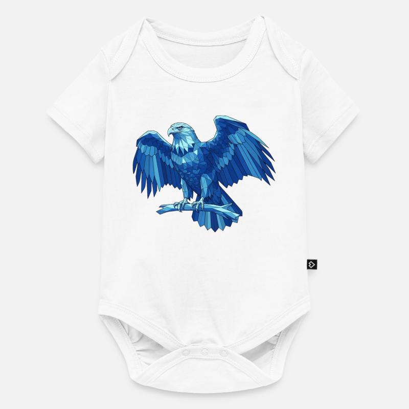 Aigle bleu géométrique avec épée - Body à manches courtes Premium Bébé - blanc