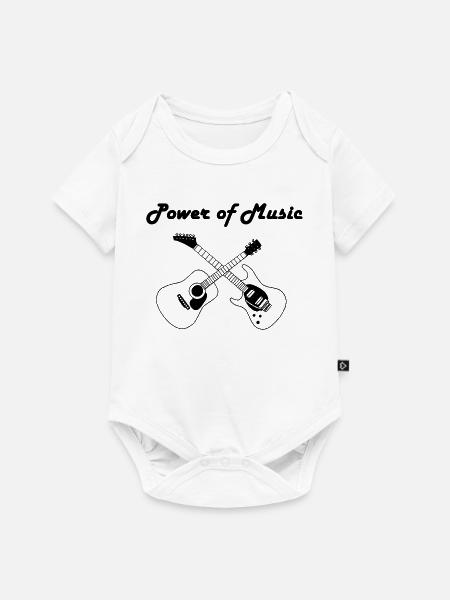 Die Kraft der Musik (Schwarz) - Baby Premium Kurzarmbody - Weiß
